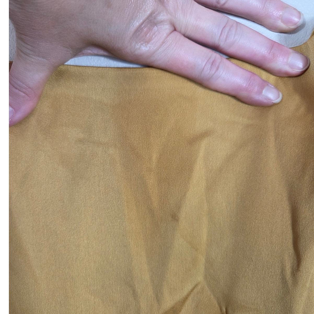 21six Couture Luxury Gold Satin Cowl Neck Asymmetrical Midi Slip Dress Small — image 8 of 8